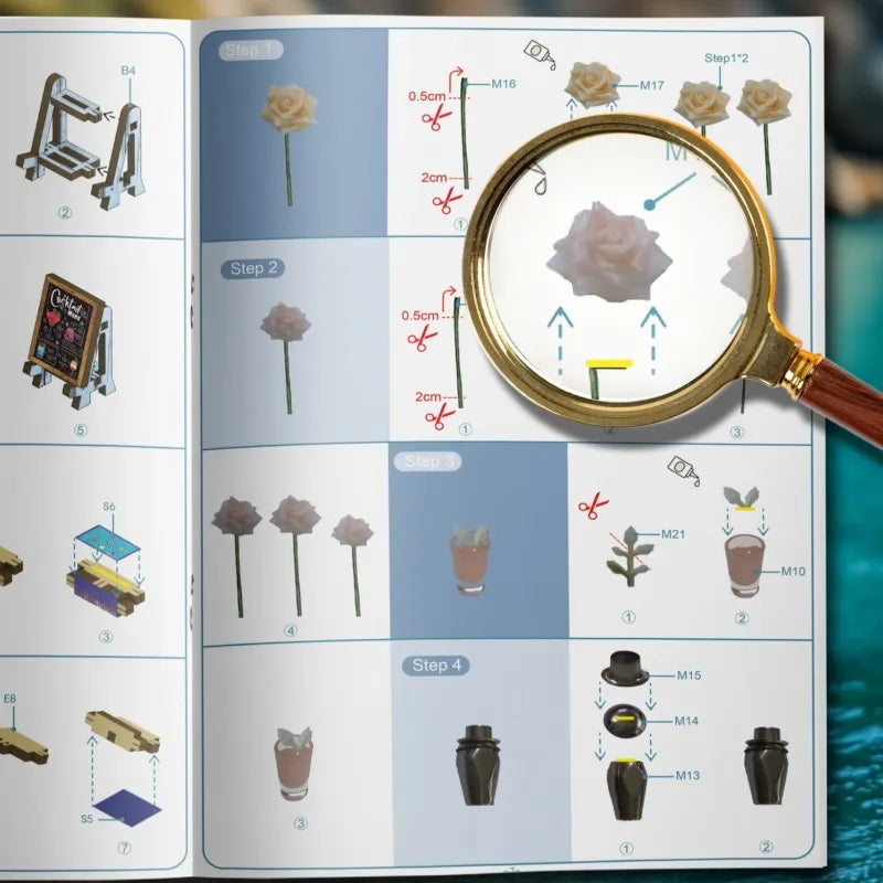 Contenu du colis du Miniature Haus - The Last Drop avec accessoires et manuel