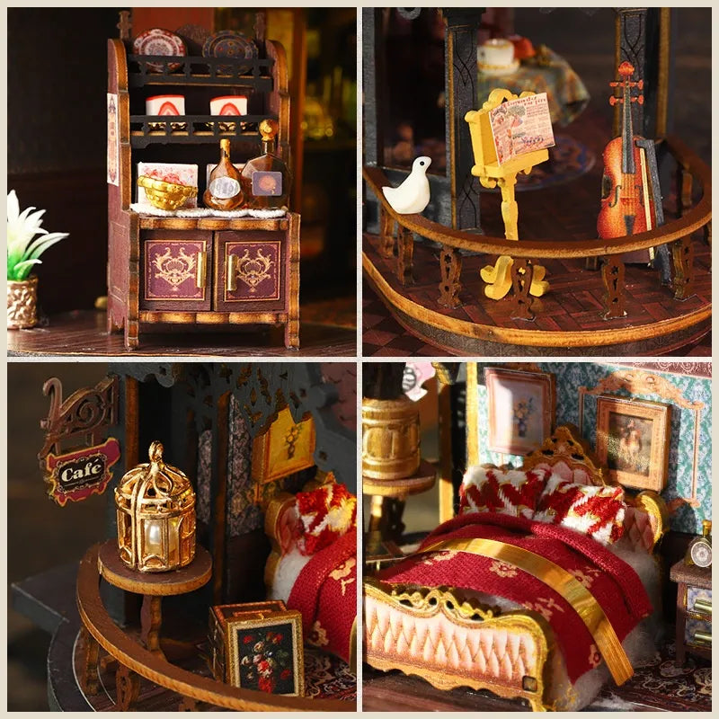 Maison Miniature - Edinburgh Castle, un kit créatif pour construire un diorama miniature. Parfait pour décorer une bibliothèque ou comme cadeau original pour un amoureux des livres. Par Nookette.